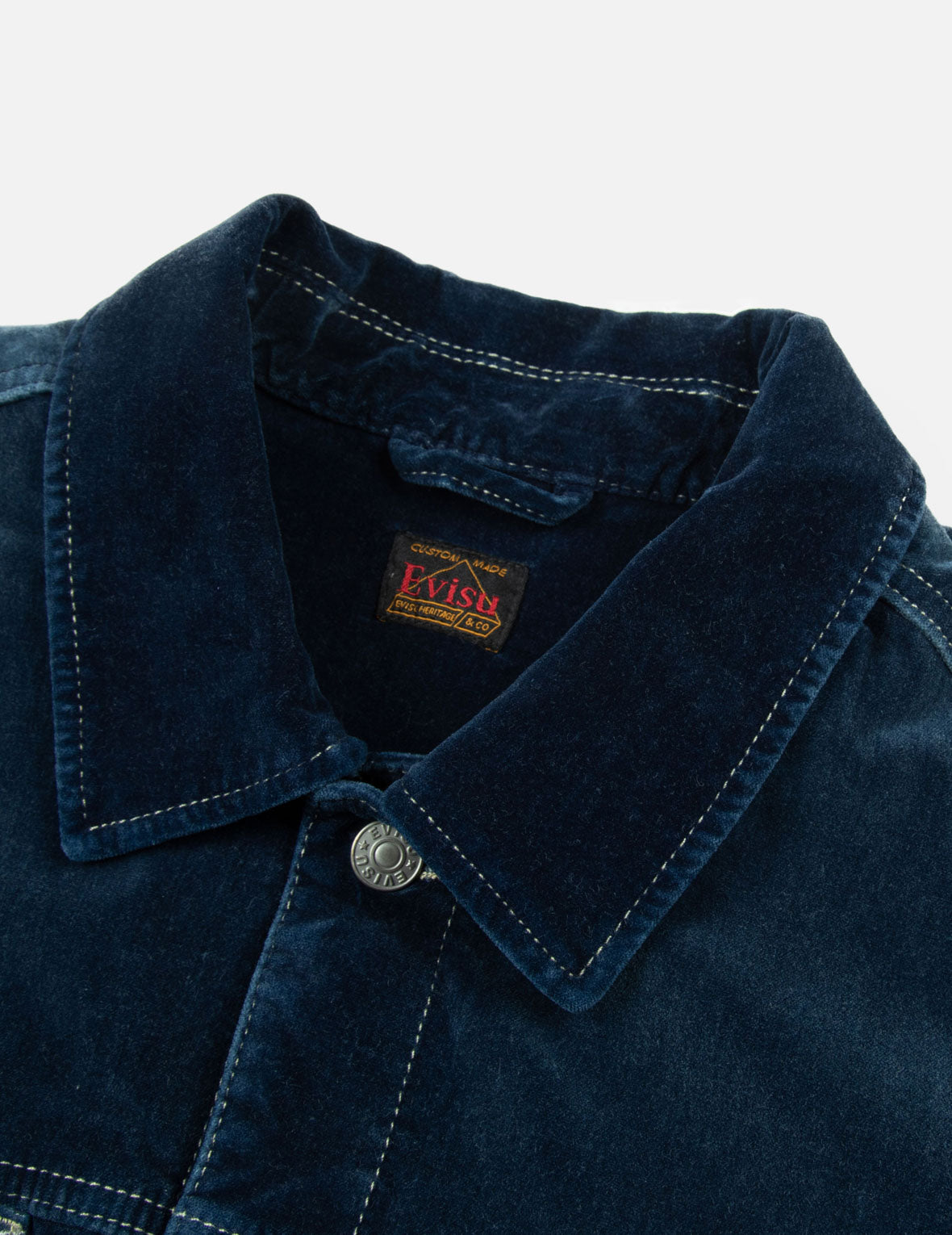 Seagull and Allover Kamon Embroidery Pockets Loose Fit Padded Denim Jacket