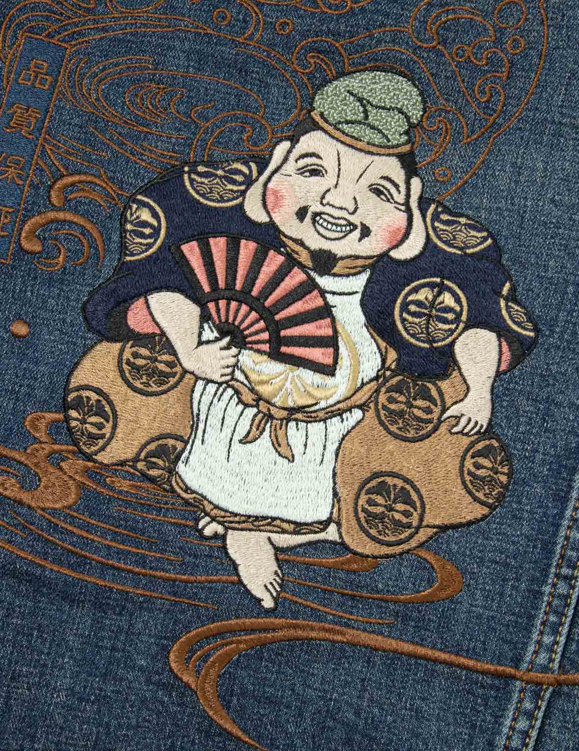 海神刺繡寬版牛仔外套