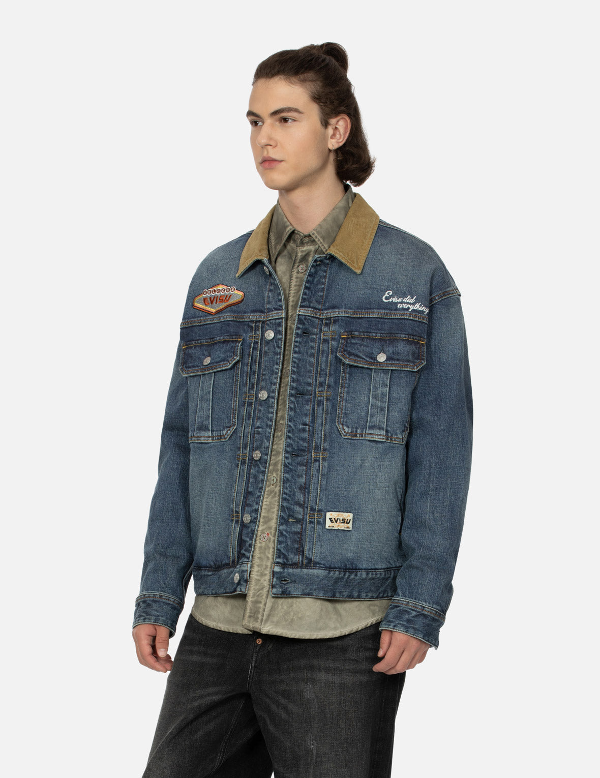 海神刺繡寬版牛仔外套