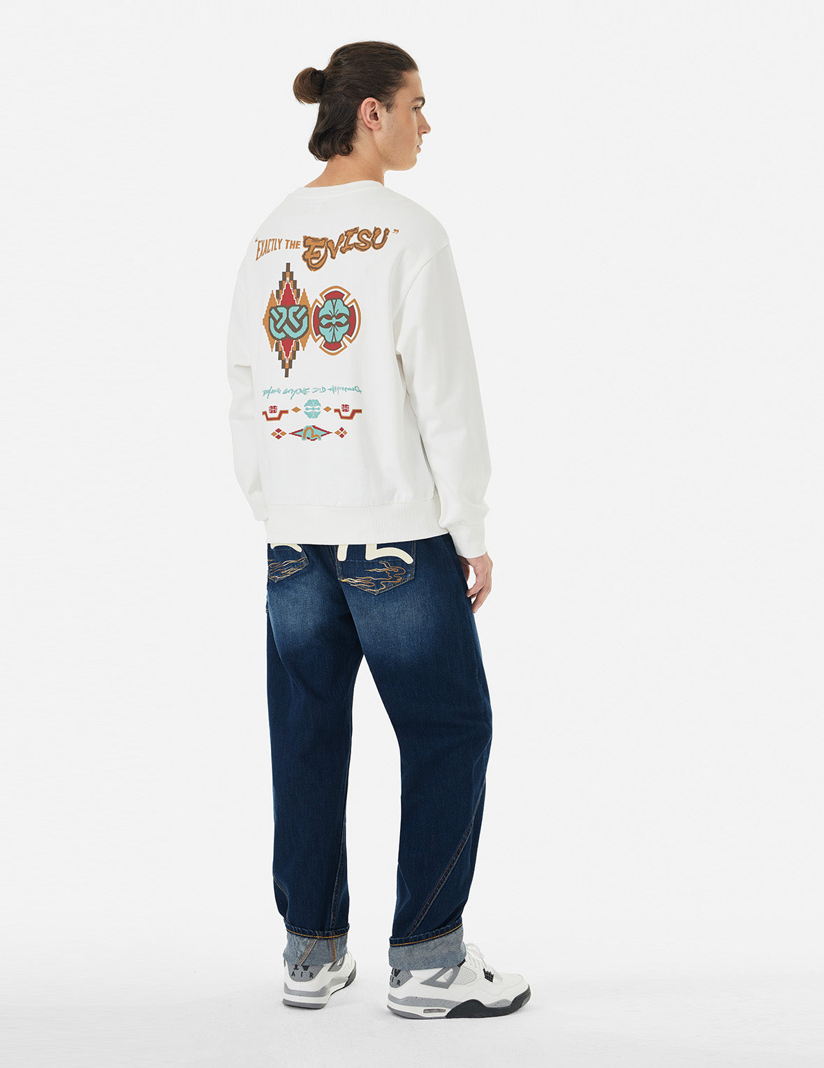 Seagull and Logo Print 3D Fit Jeans