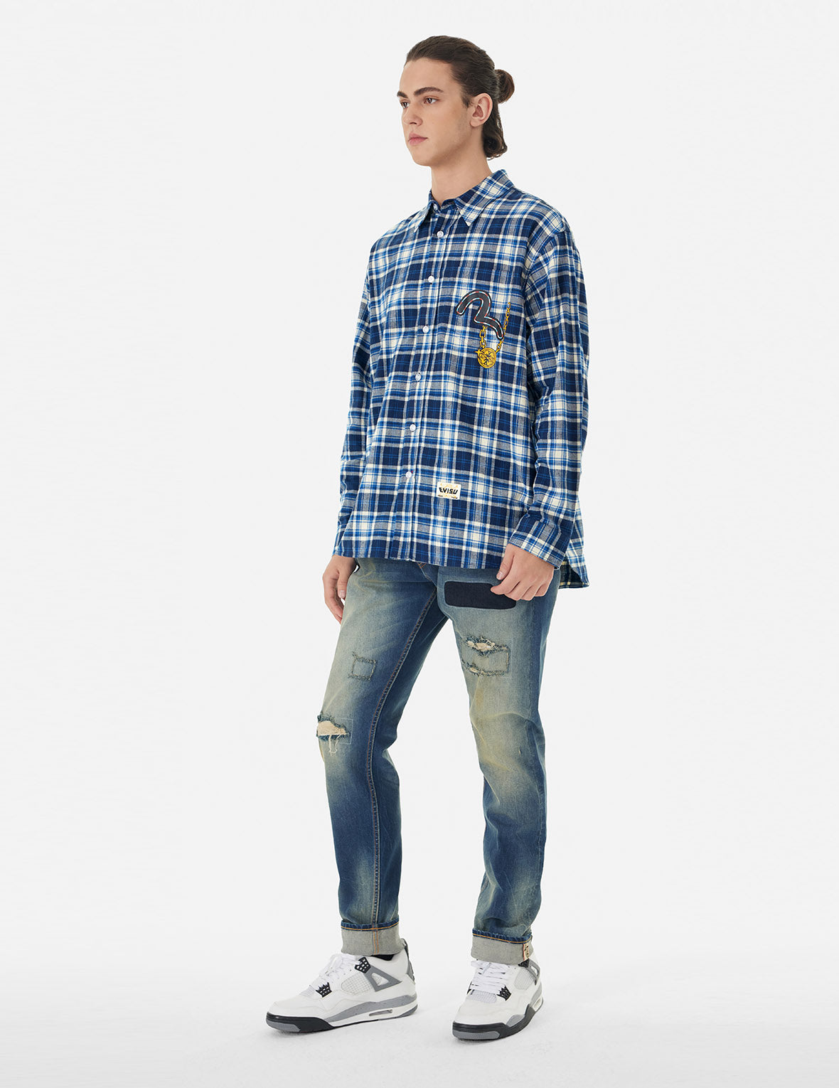 Multi-logo Daicock Print Relax Fit Check Shirt