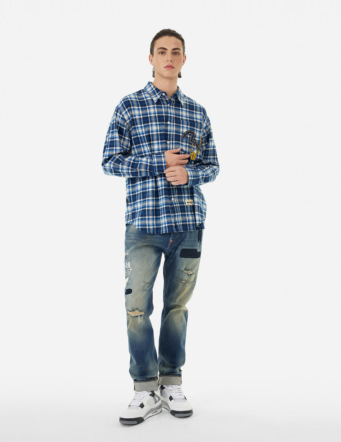 Multi-logo Daicock Print Relax Fit Check Shirt