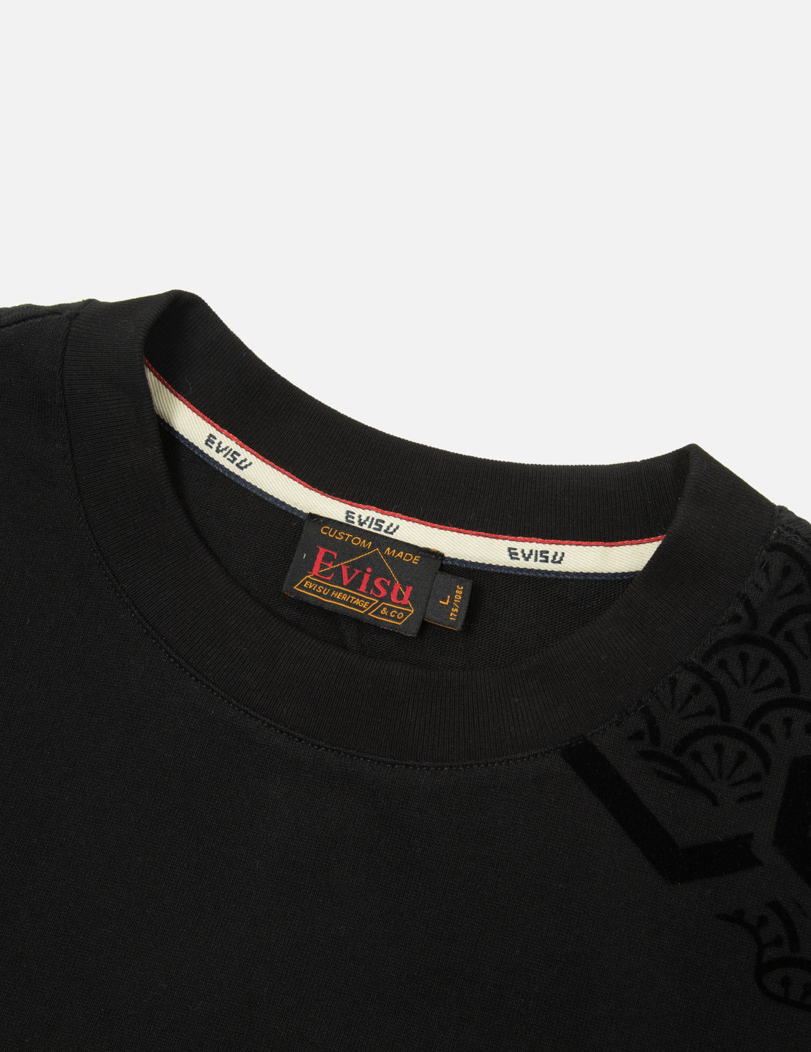 Seagull Embroidery and Allover Flocking Patterns Relax Fit T-shirt