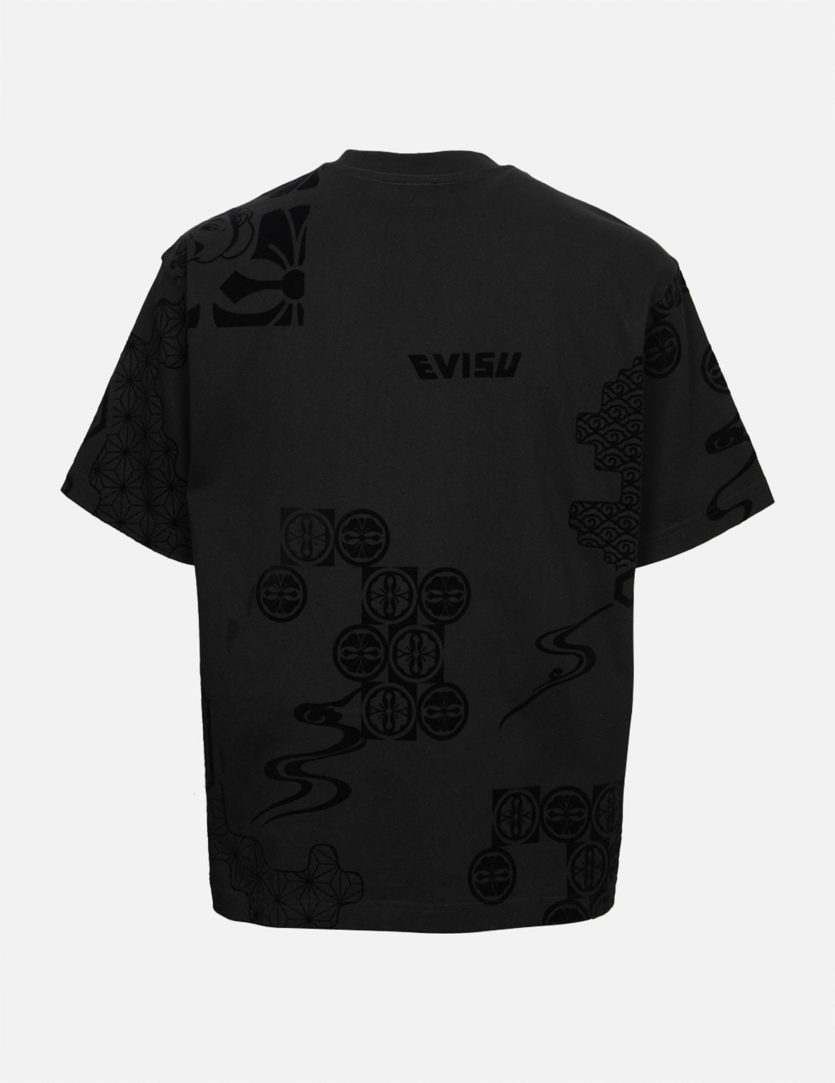 Seagull Embroidery and Allover Flocking Patterns Relax Fit T-shirt