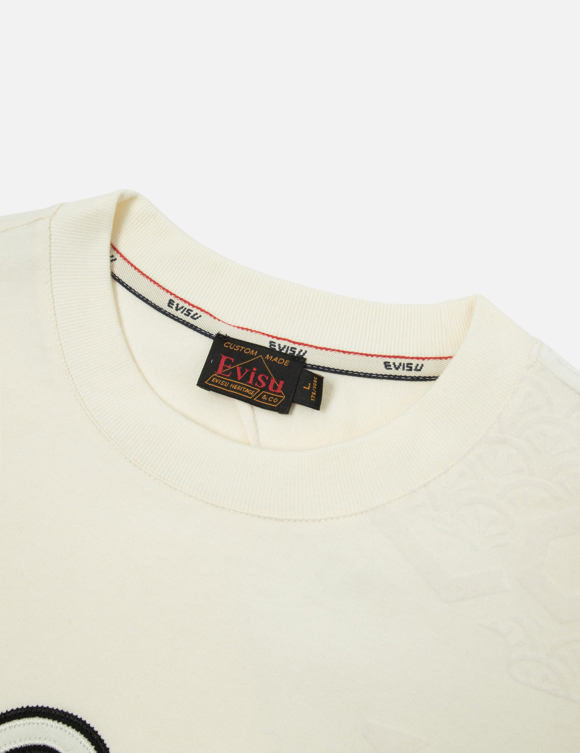Seagull Embroidery and Allover Flocking Patterns Relax Fit T-shirt
