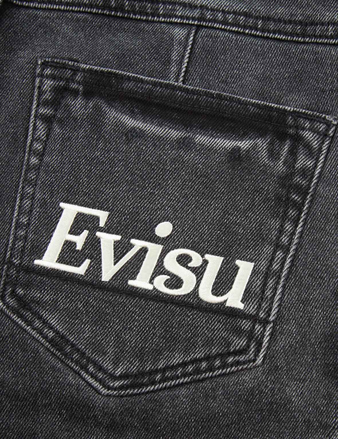 標誌刺繡錐形牛仔褲