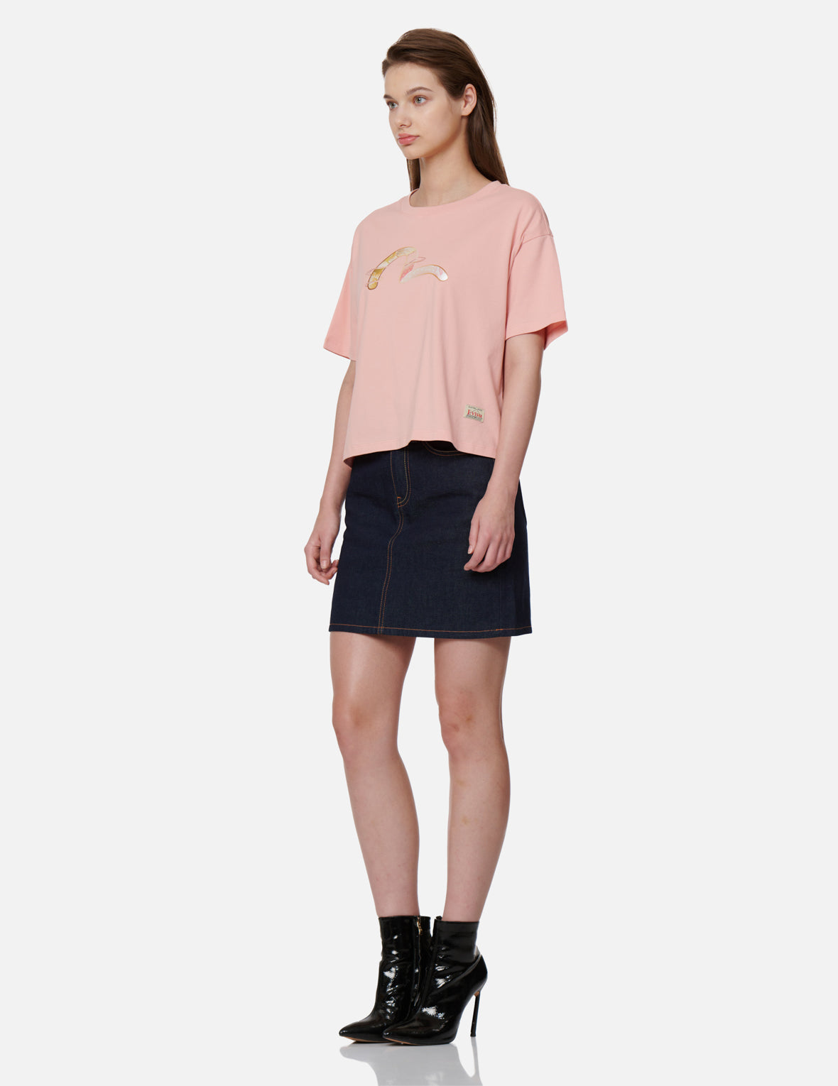 Japanese-pattern Seagull Print T-shirt