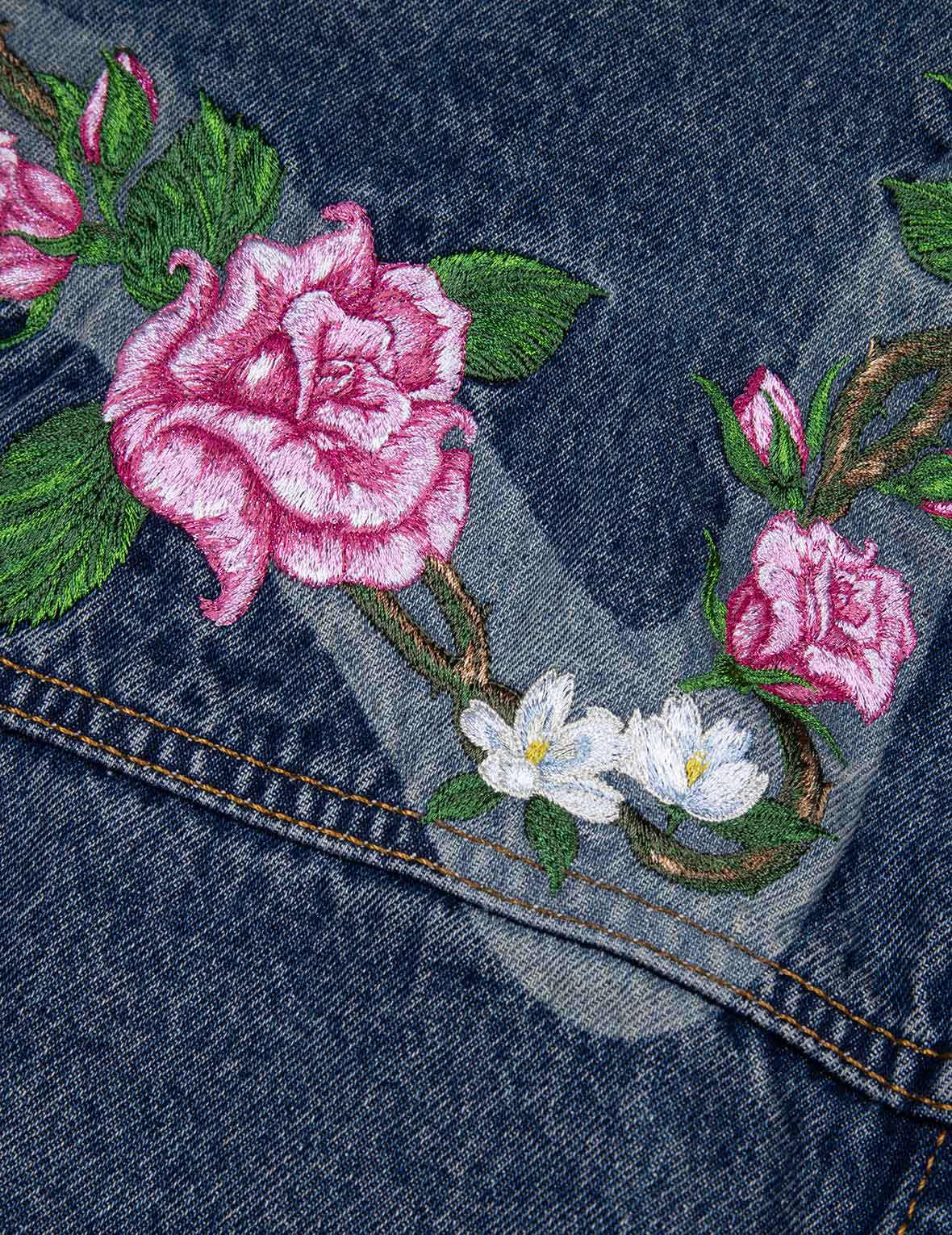 Roses Daicock with Studs Logo Loose Fit Denim Jacket