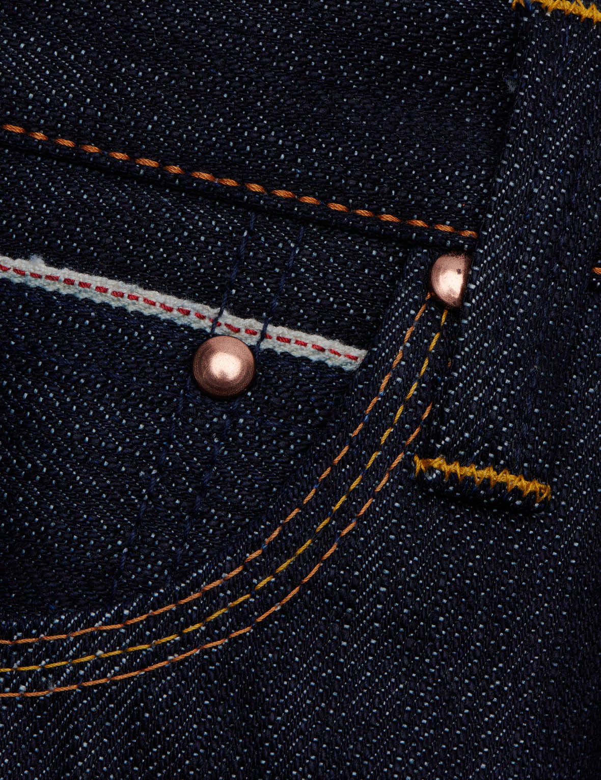 HANDPAINTED SEAGULL STRAIGHT FIT RAW DENIM SELVEDGE JEANS