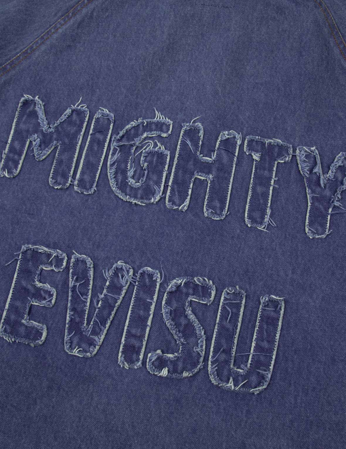 Seagull and Slogan Embroidery Oversized  Denim Coach Jacket