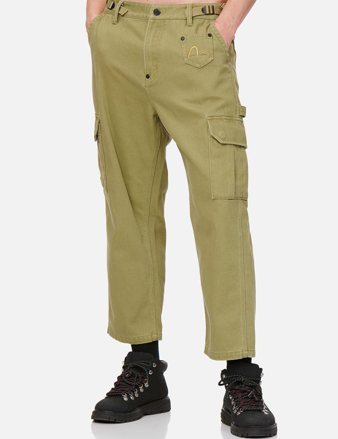 Hannya Skull Print Straight Fit Cargo Pants