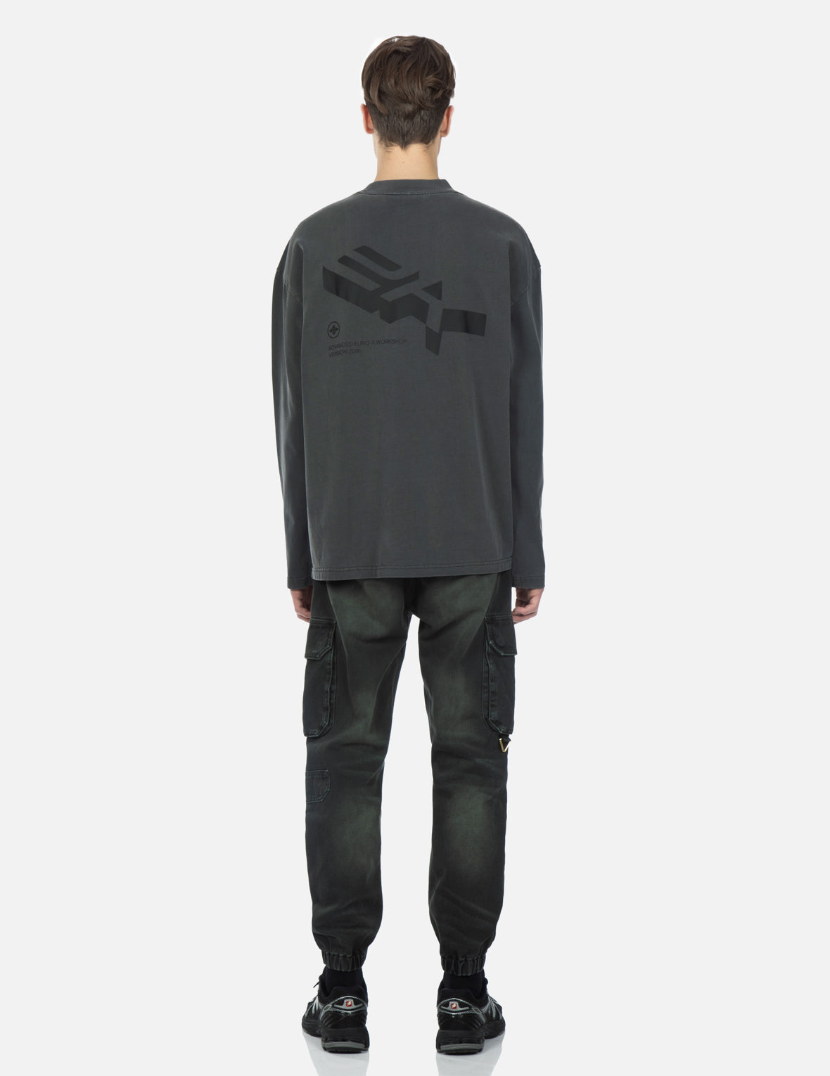 Logo Print Garment Dyed Long-sleeve T-Shirt