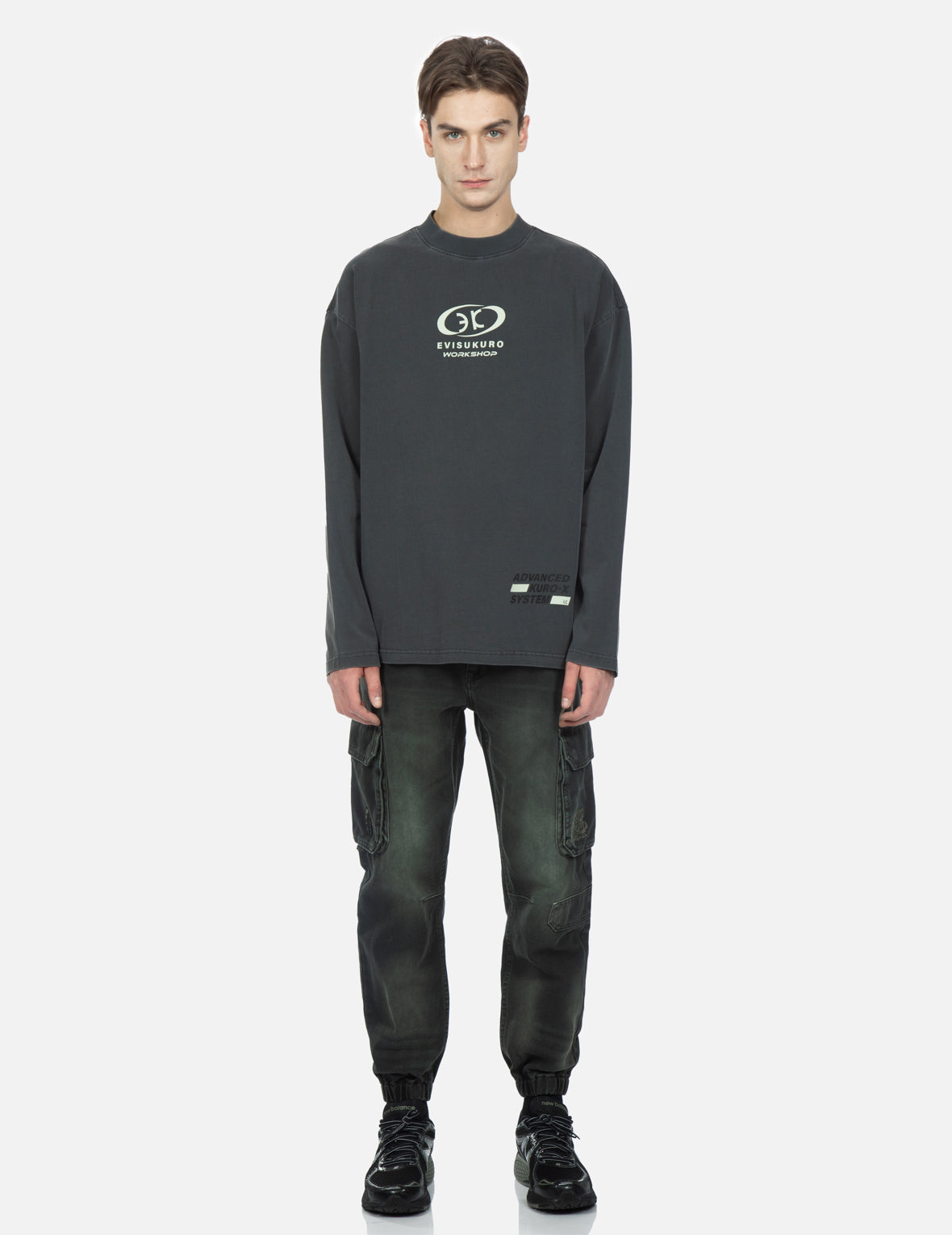 Logo Print Garment Dyed Long-sleeve T-Shirt