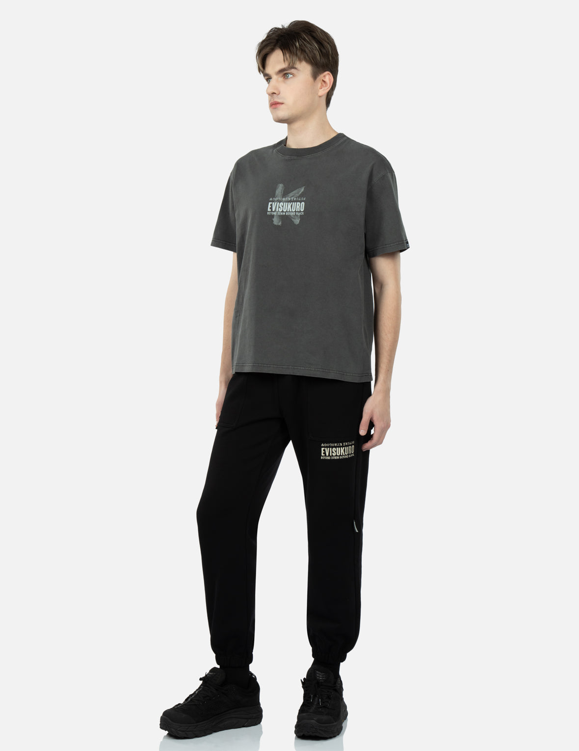 Mixed Graphic Print Washed T-shirt