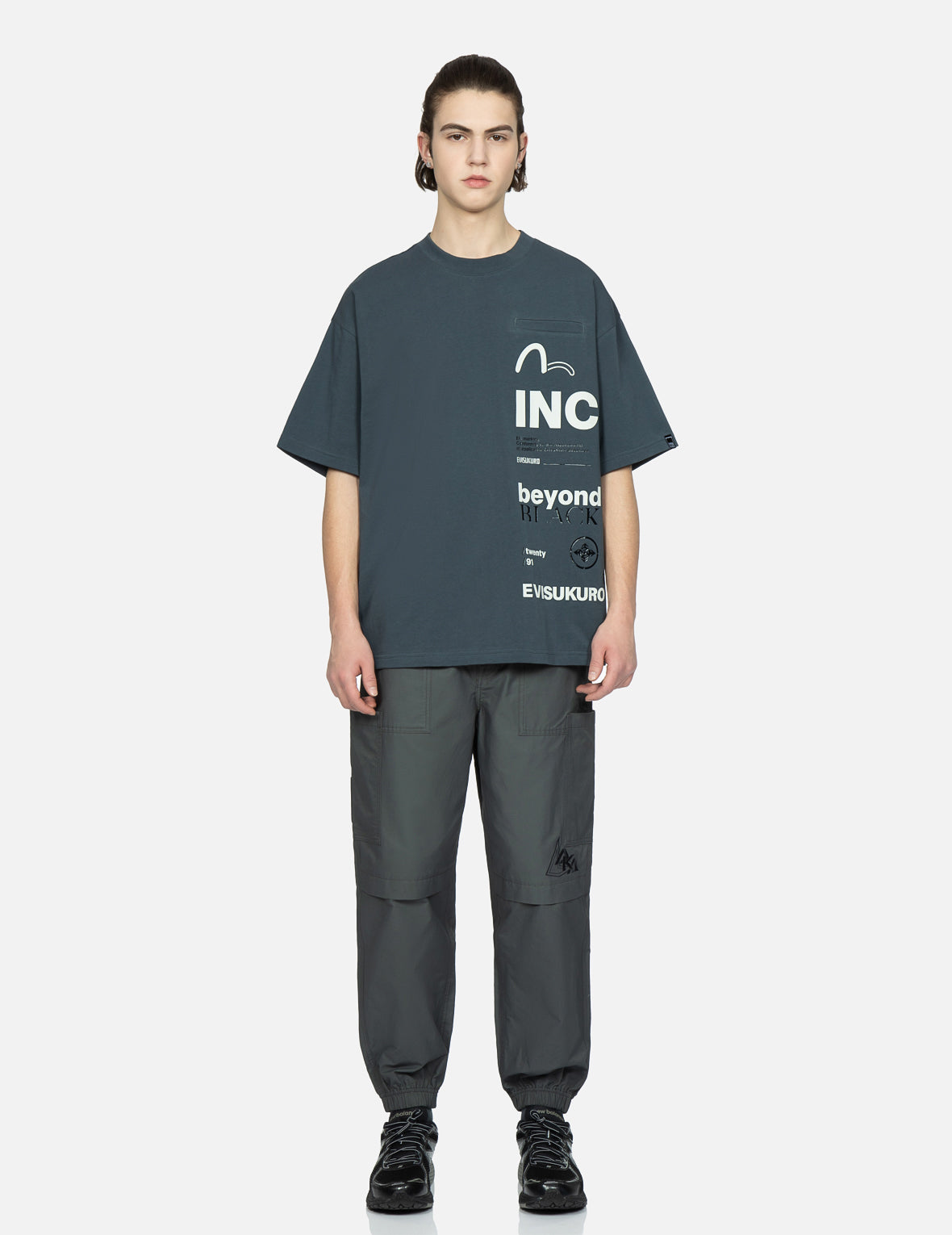 Seagull and Slogan Print Boxy T-shirt