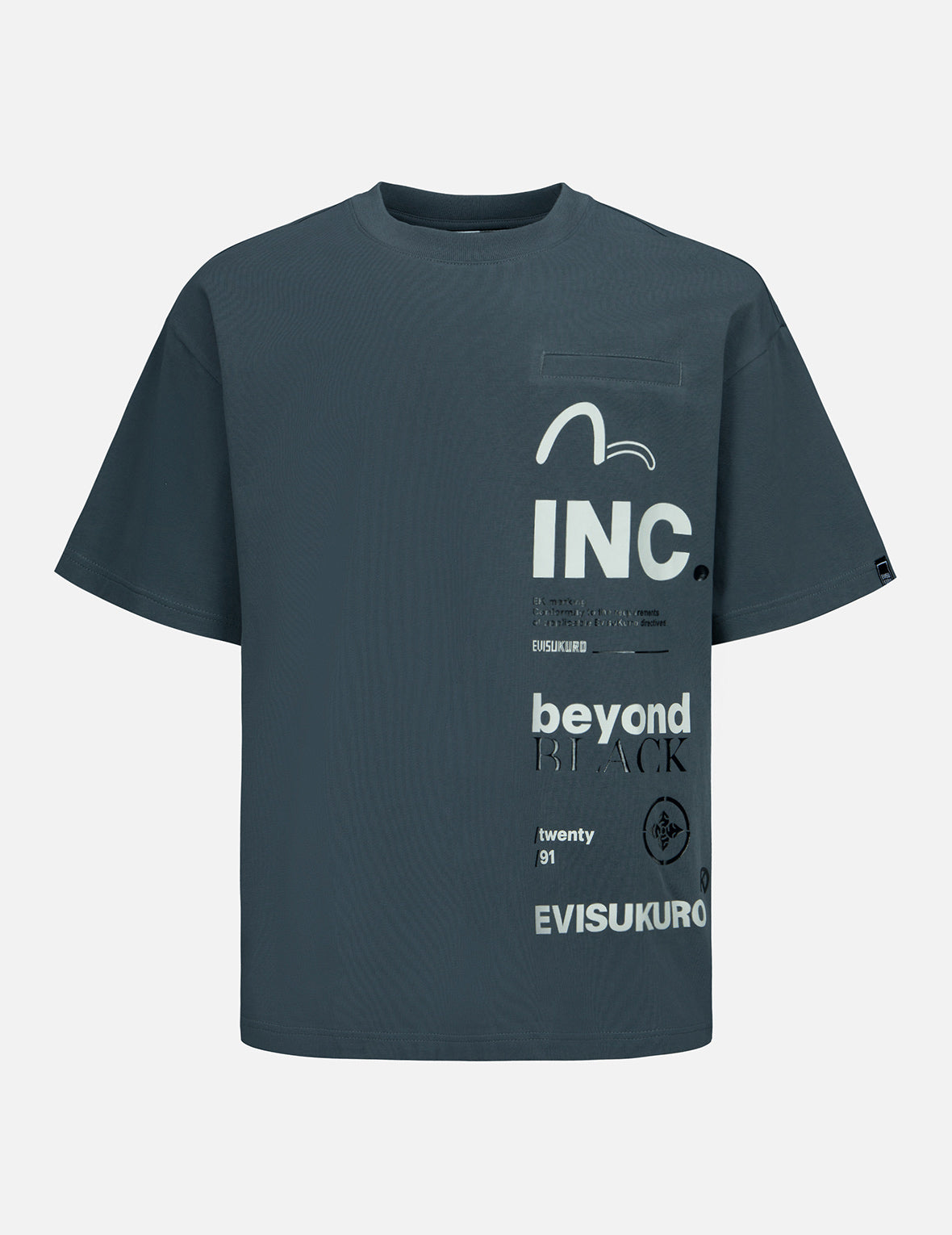 Seagull and Slogan Print Boxy T-shirt