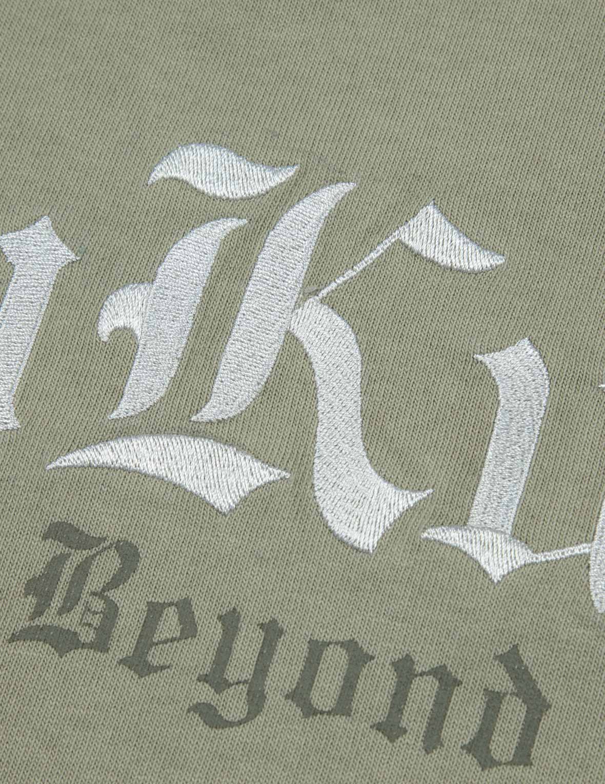 Allover Logo and Seagull Embroidery Loose Fit Pigment Dye T-Shirt