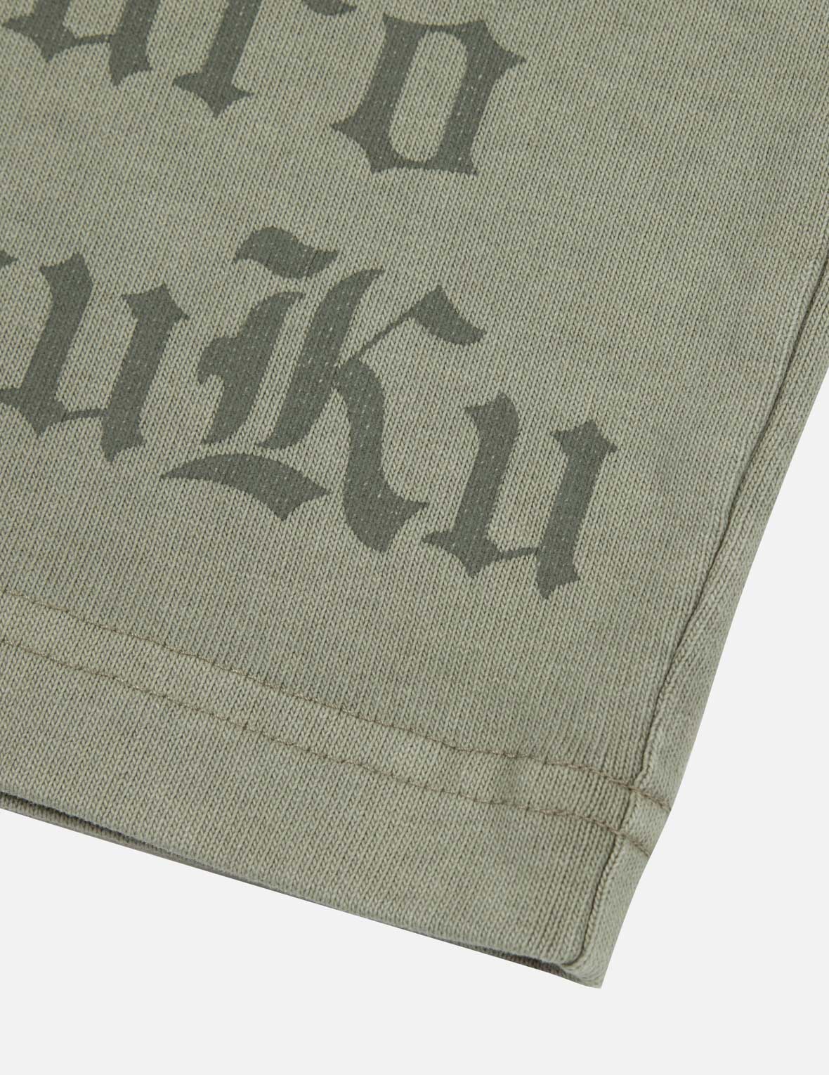 Allover Logo and Seagull Embroidery Loose Fit Pigment Dye T-Shirt