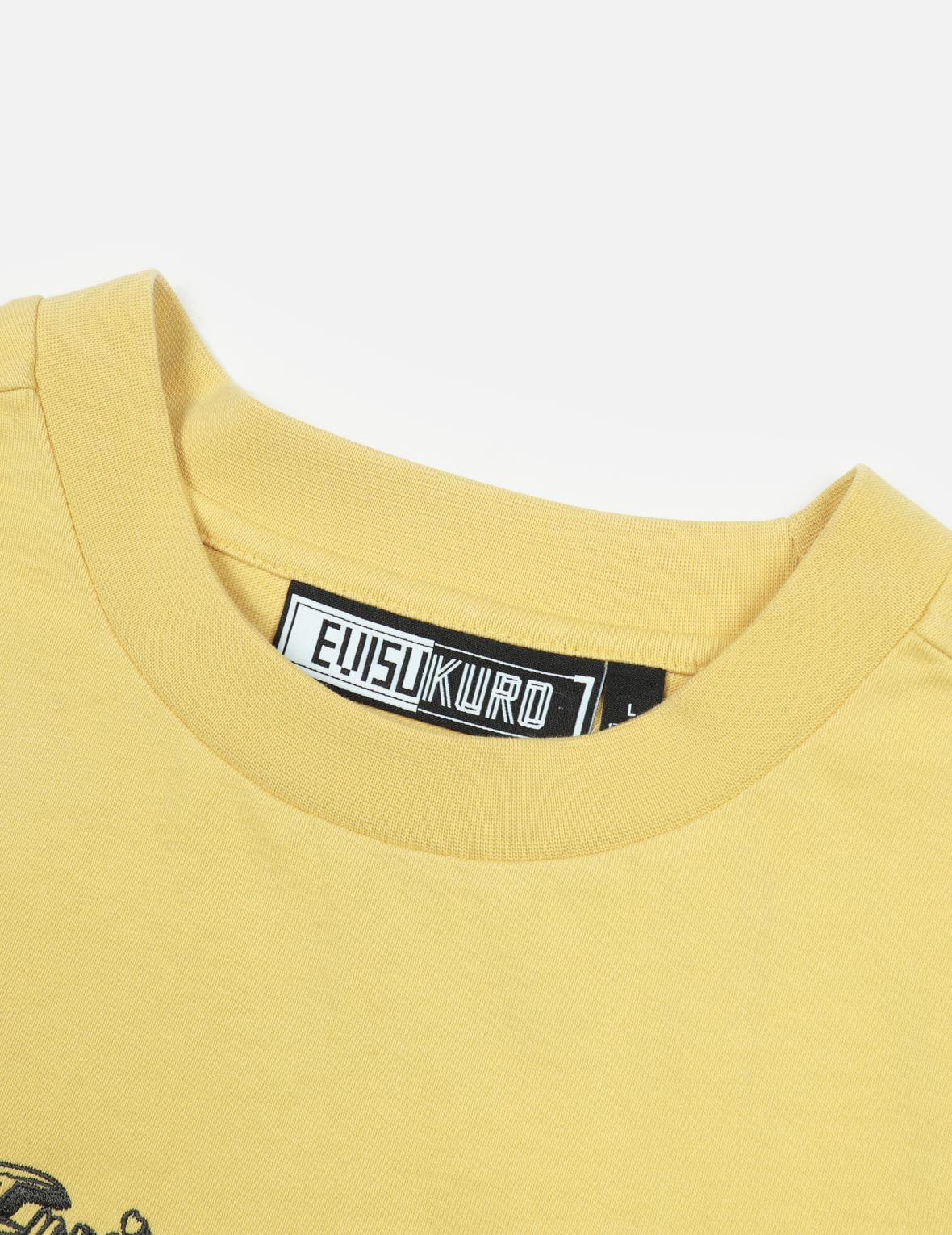 Calligraphy Shadow Logo Embroidery and Seagull Print Loose Fit T-shirt