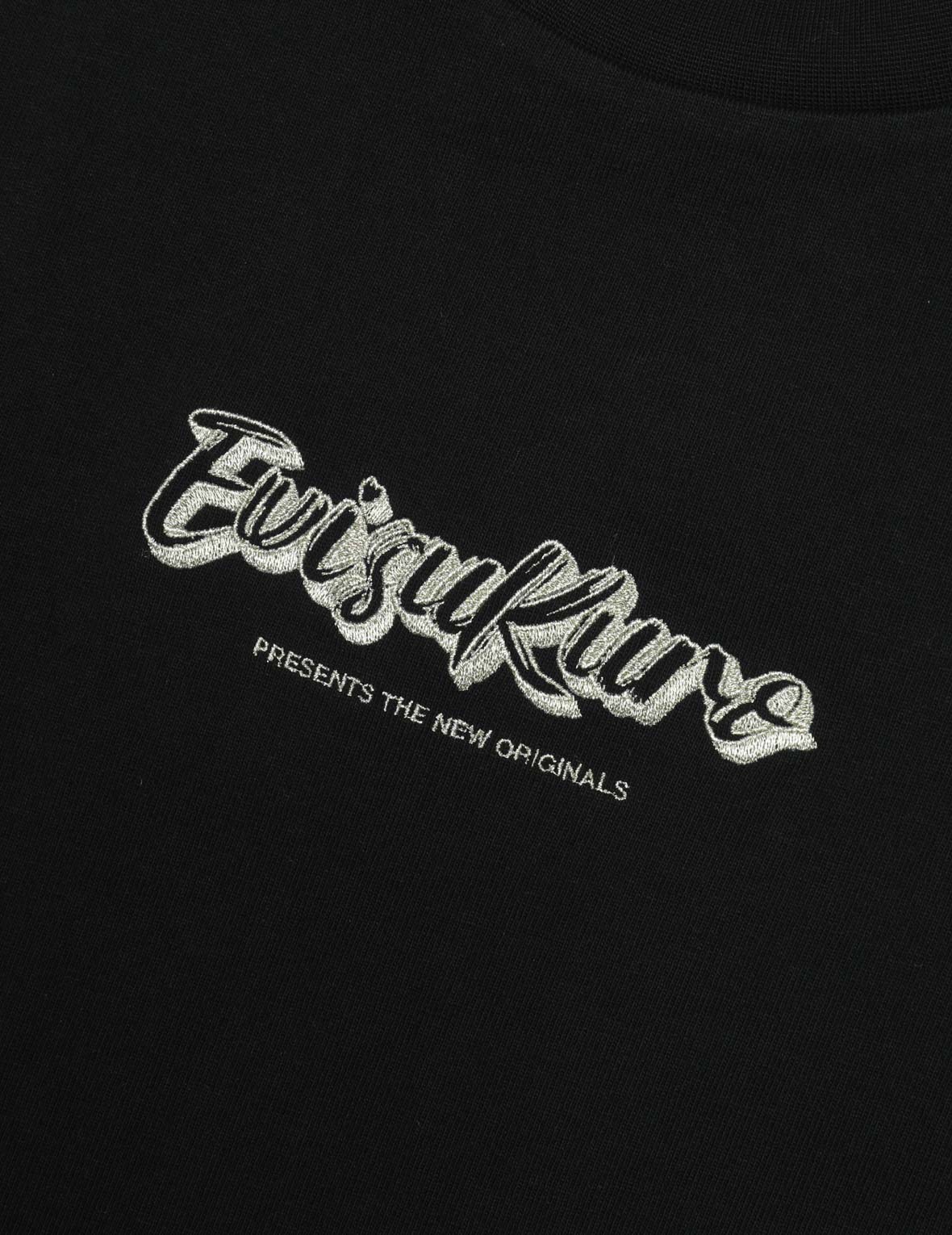 Calligraphy Shadow Logo Embroidery and Seagull Print Loose Fit T-shirt