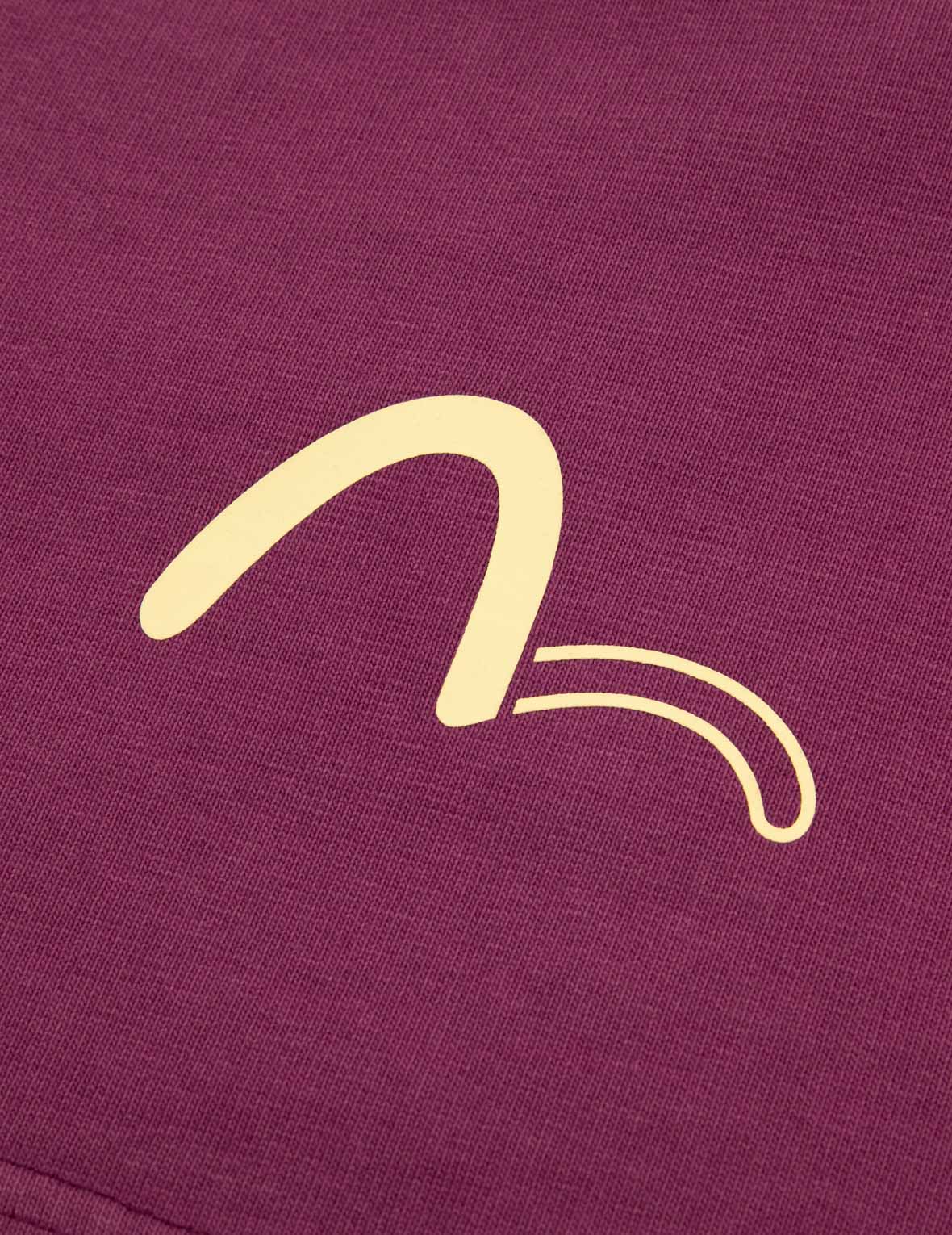 Label and Seagull Print Oversized T-shirt