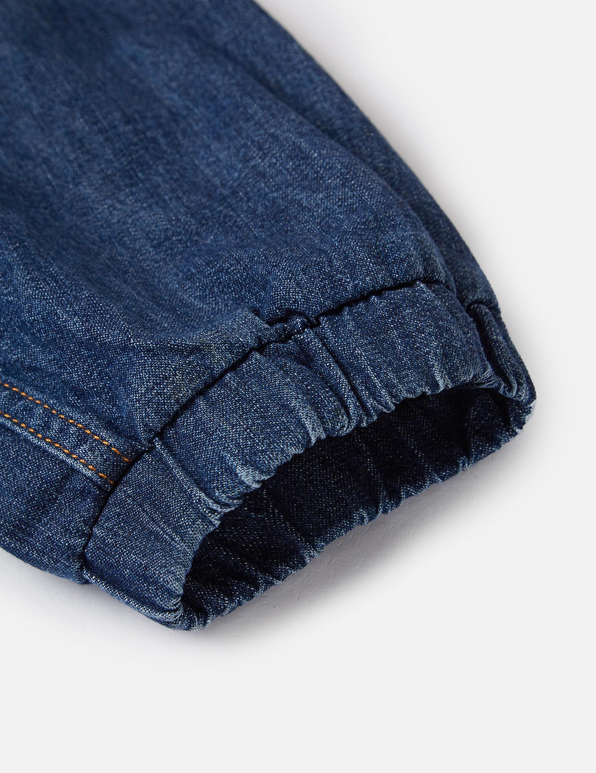 Tonal Blocking Denim Jogger Pants