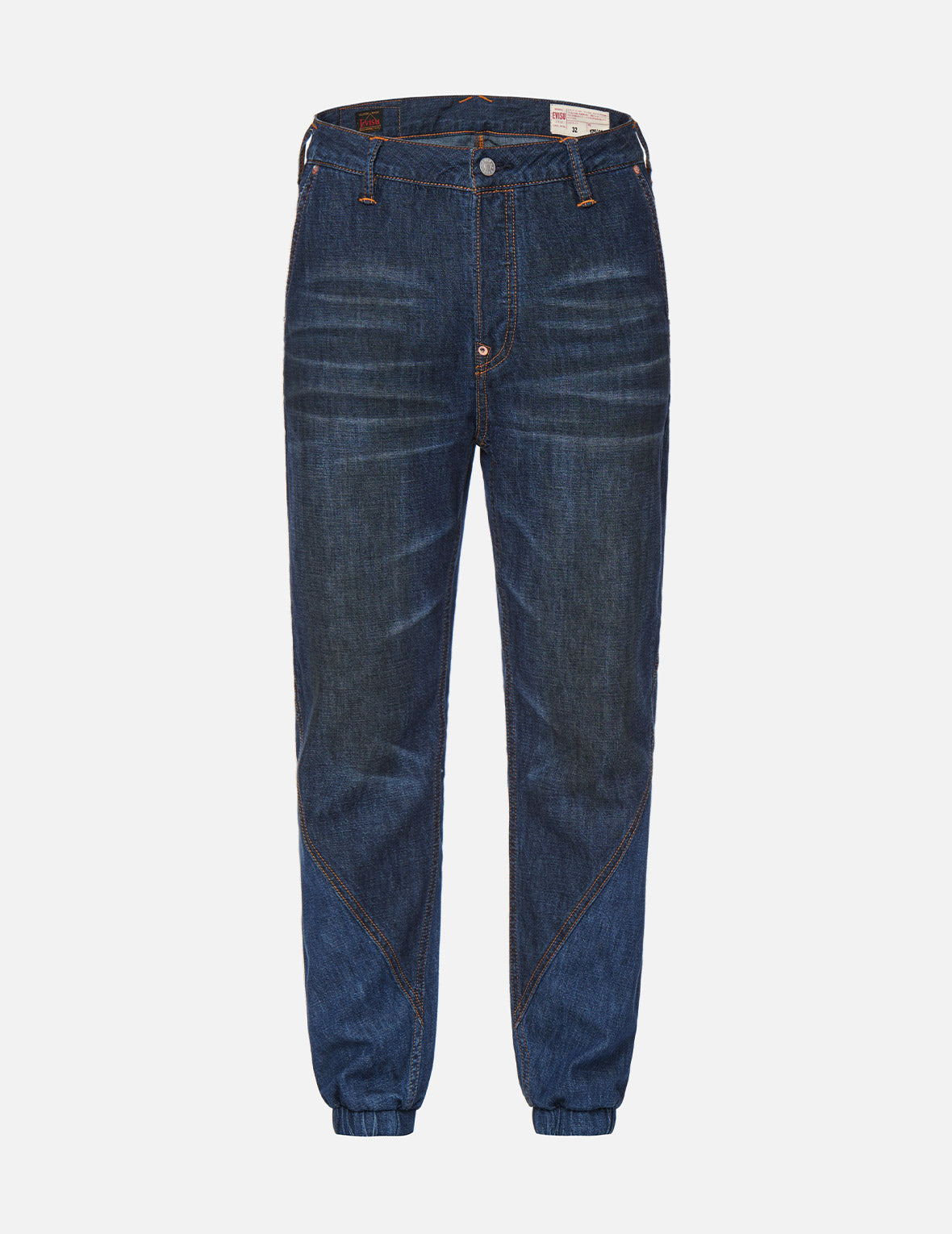 Tonal Blocking Denim Jogger Pants