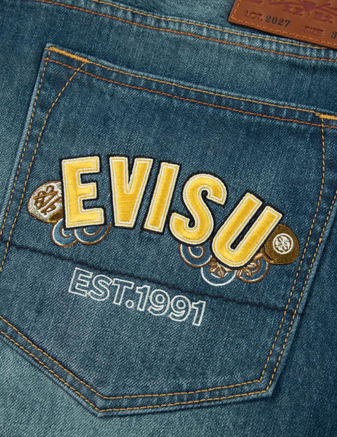 Taiko Daruma Print Cropped-Fit Jeans #2027