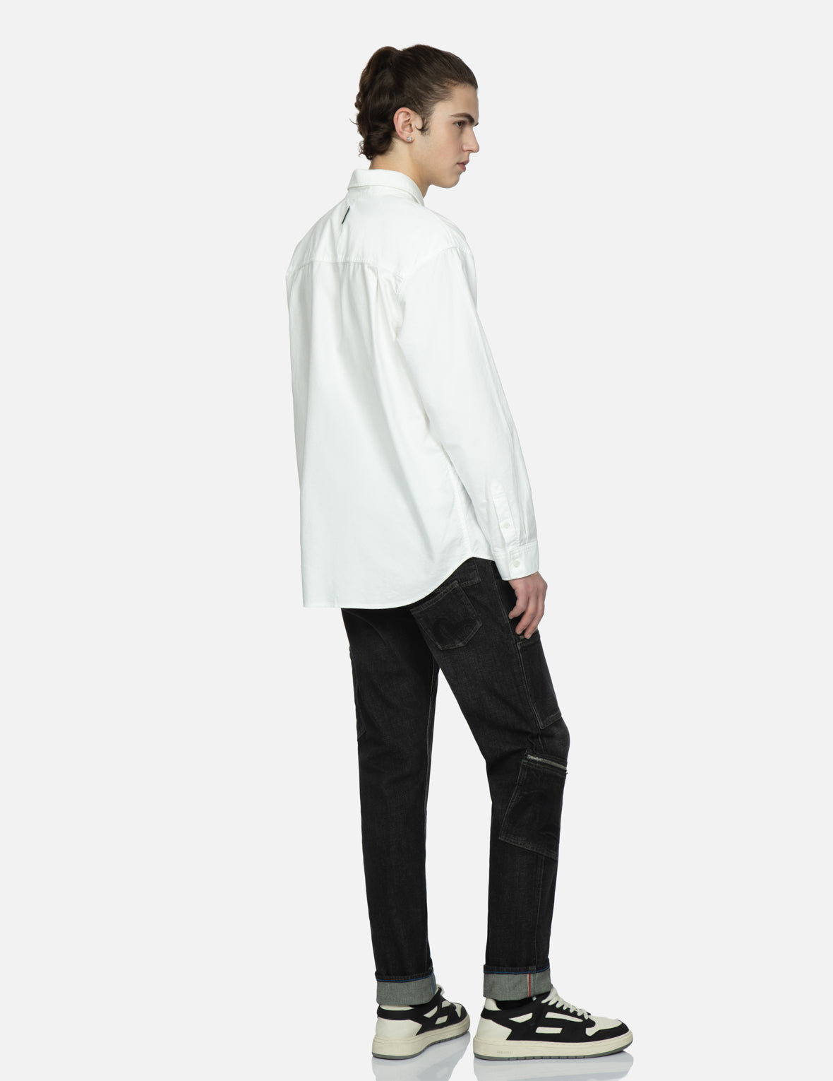 Seagull Embroidery Multi-pocket Carrot Fit Jeans #2017