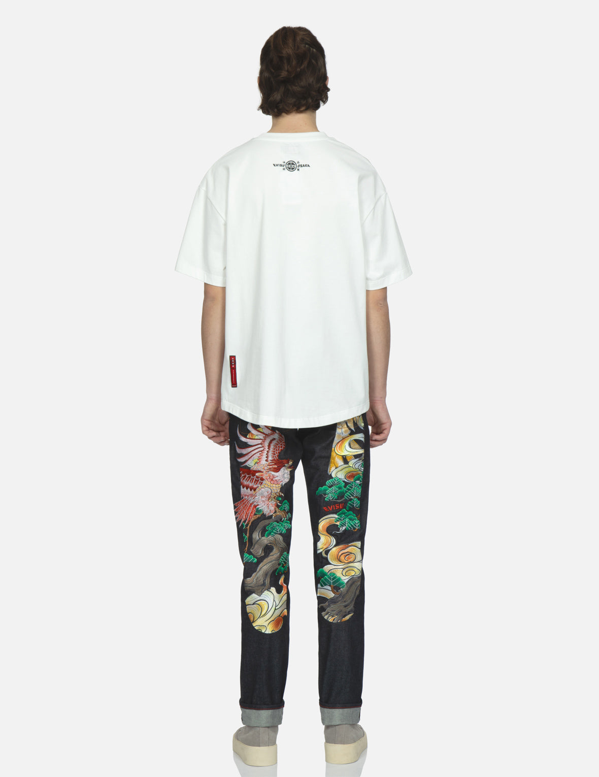 Eagle-pattern Daicock Embroidery Slim-Fit Jeans #2010