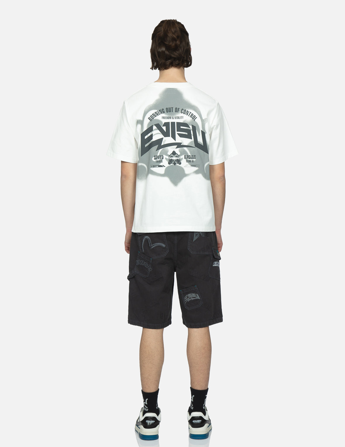 Allover Logo Jacquard Shorts with Multiple Pockets