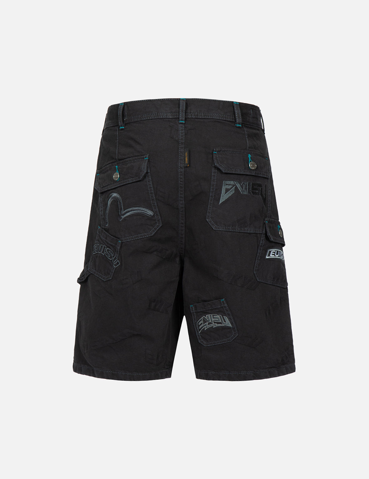 Allover Logo Jacquard Shorts with Multiple Pockets