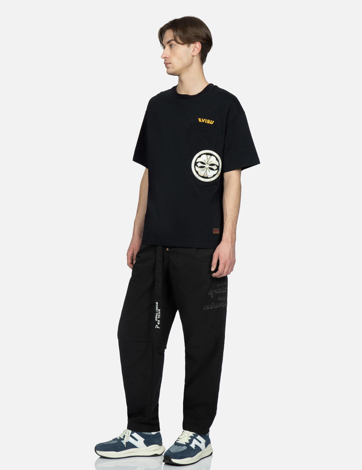 Kamon Brocade Appliqué Pocket T-shirt
