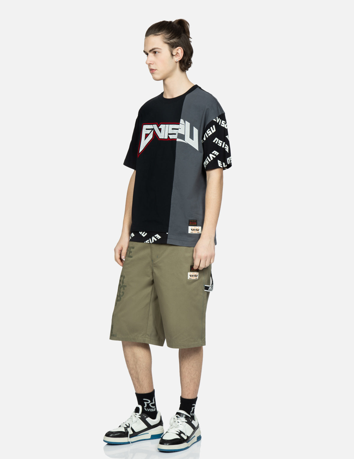 Logo Print Patchwork T-shirt