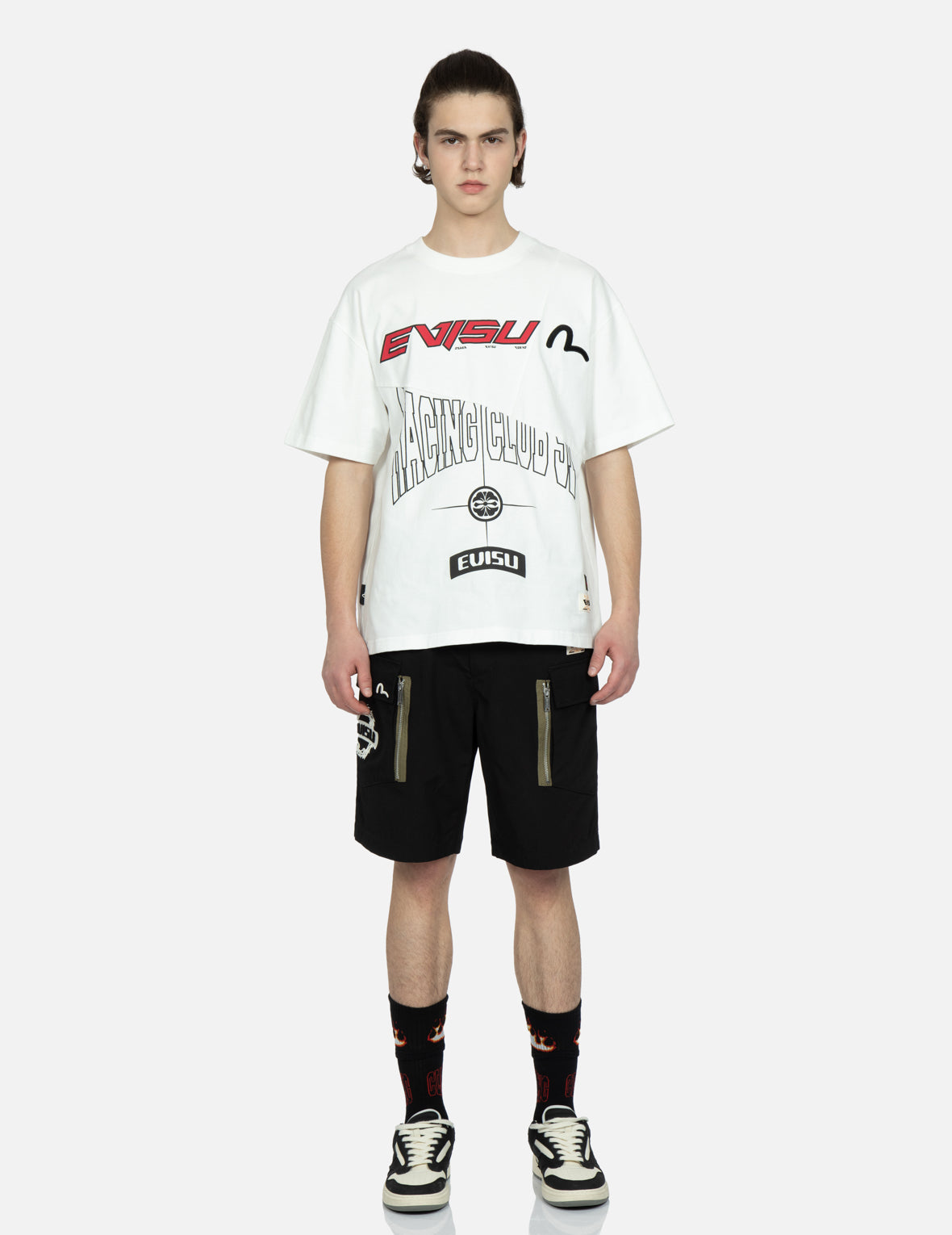 Multi-Logo and Graphic Print Patchwork T-Shirt
