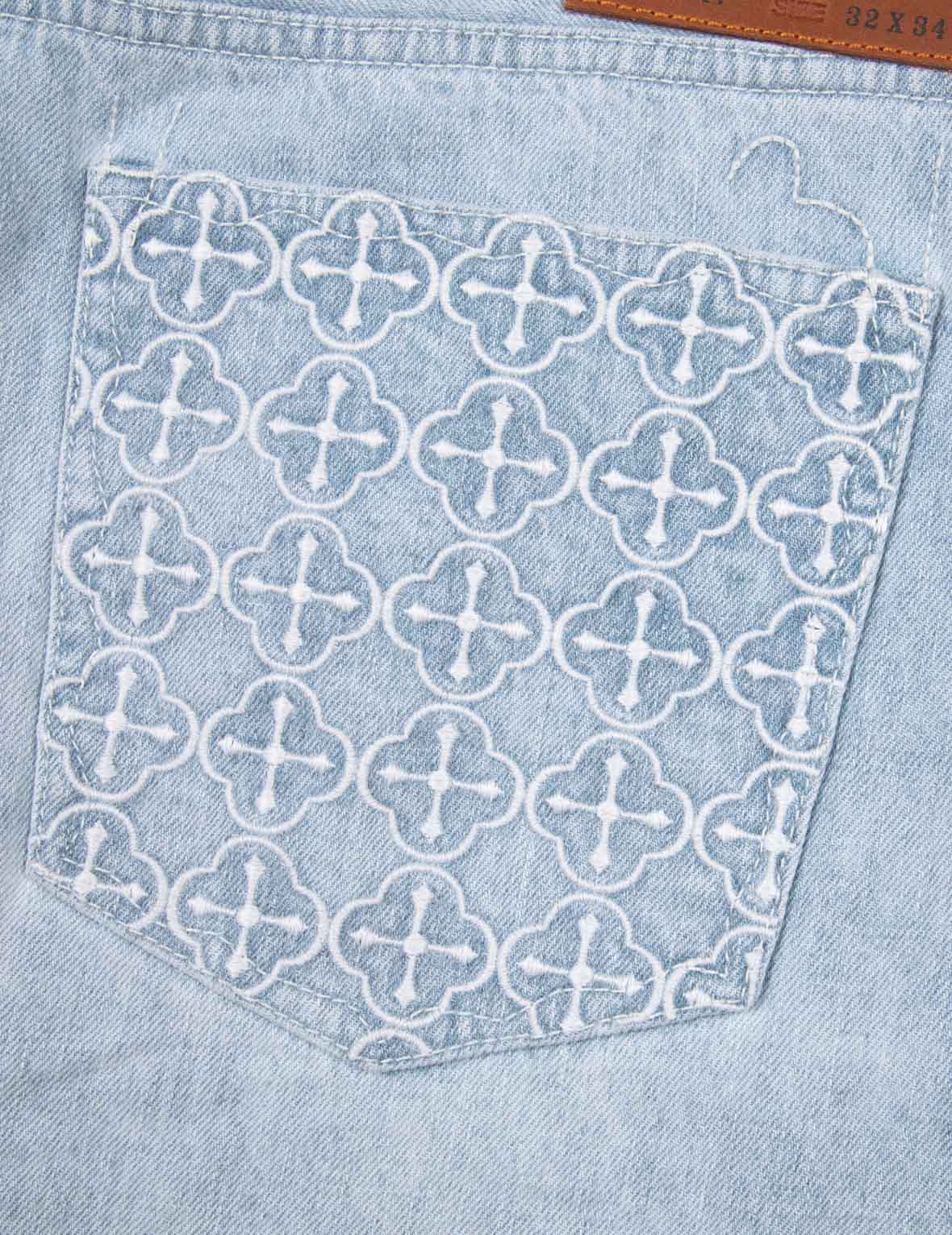 Patchwork Effect and Sashiko Carrot Fit Denim Jeans #2017