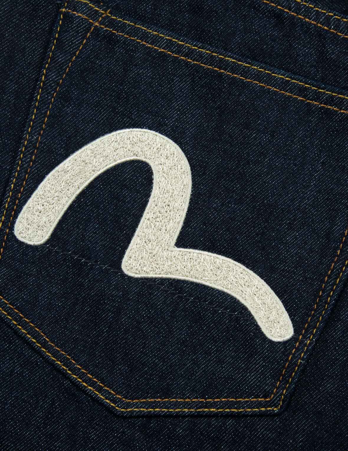 海鷗與佛頭刺繡燈籠牛仔褲