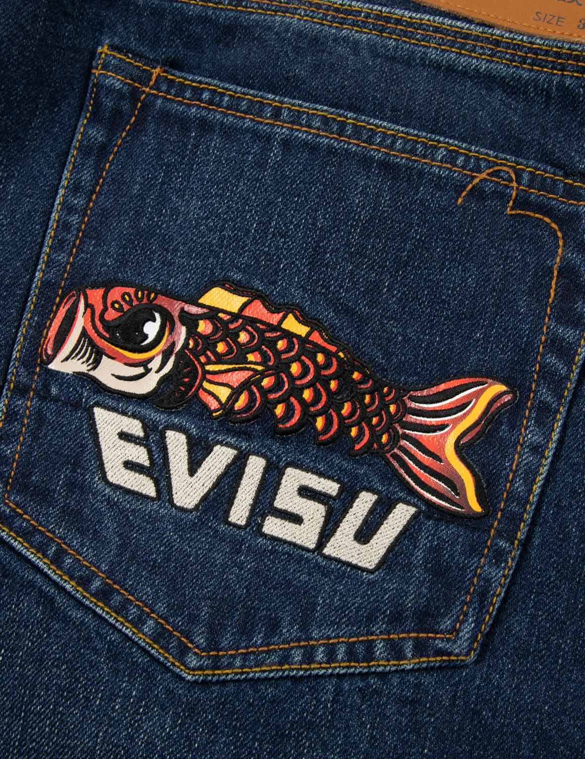 Koinobori Print and Seagull Embroidery Cropped-Fit Jeans #2027