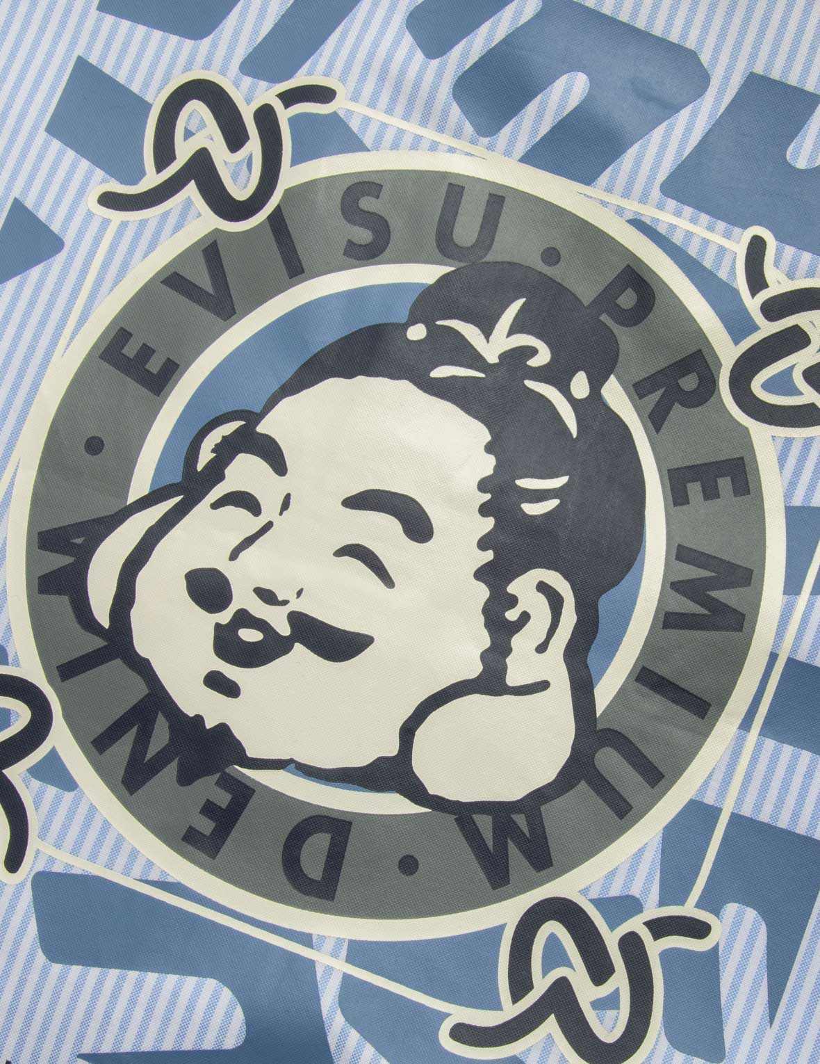 Playful Godhead Print Relax Fit Short-Sleeves Stripe Shirt