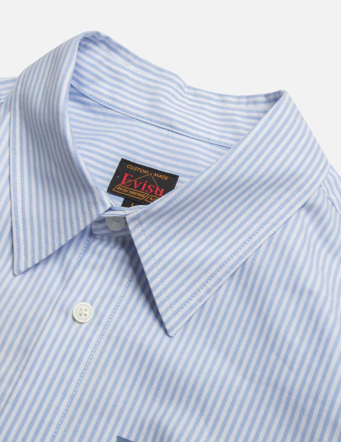 Playful Godhead Print Relax Fit Short-Sleeves Stripe Shirt