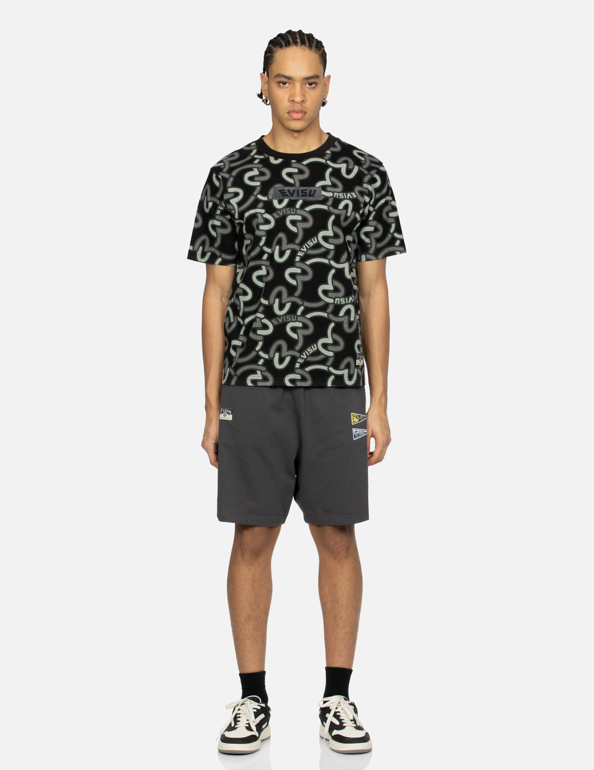 Spade Daruma Print Fashion Fit Sweat Shorts
