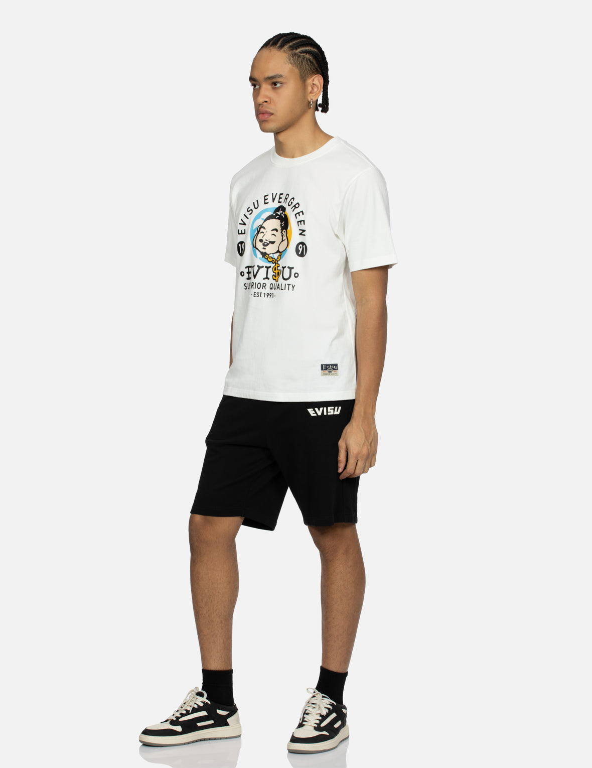 Playful Godhead Print Regular Fit Sweat Shorts