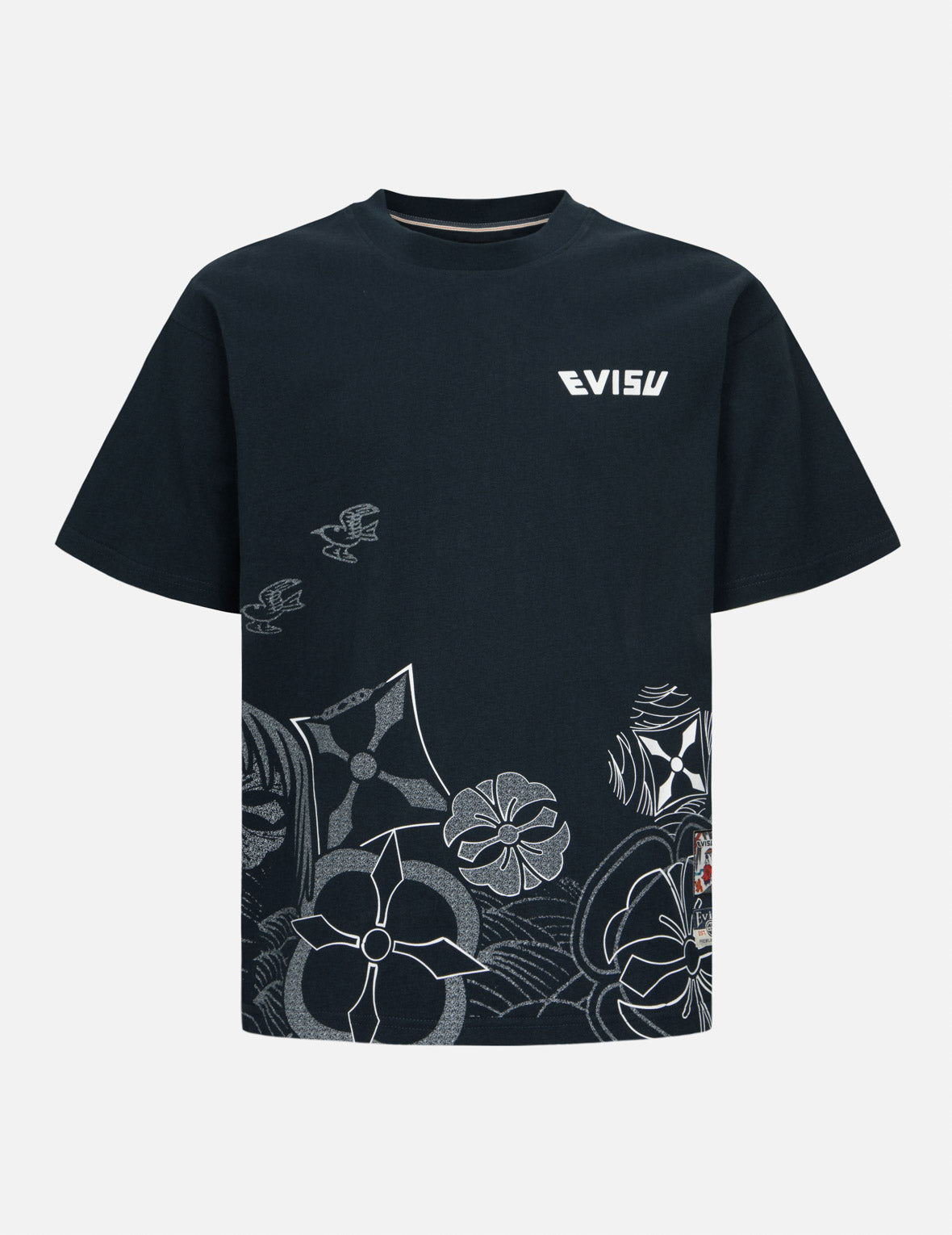 Multi Kamon Print Relax Fit T-shirt