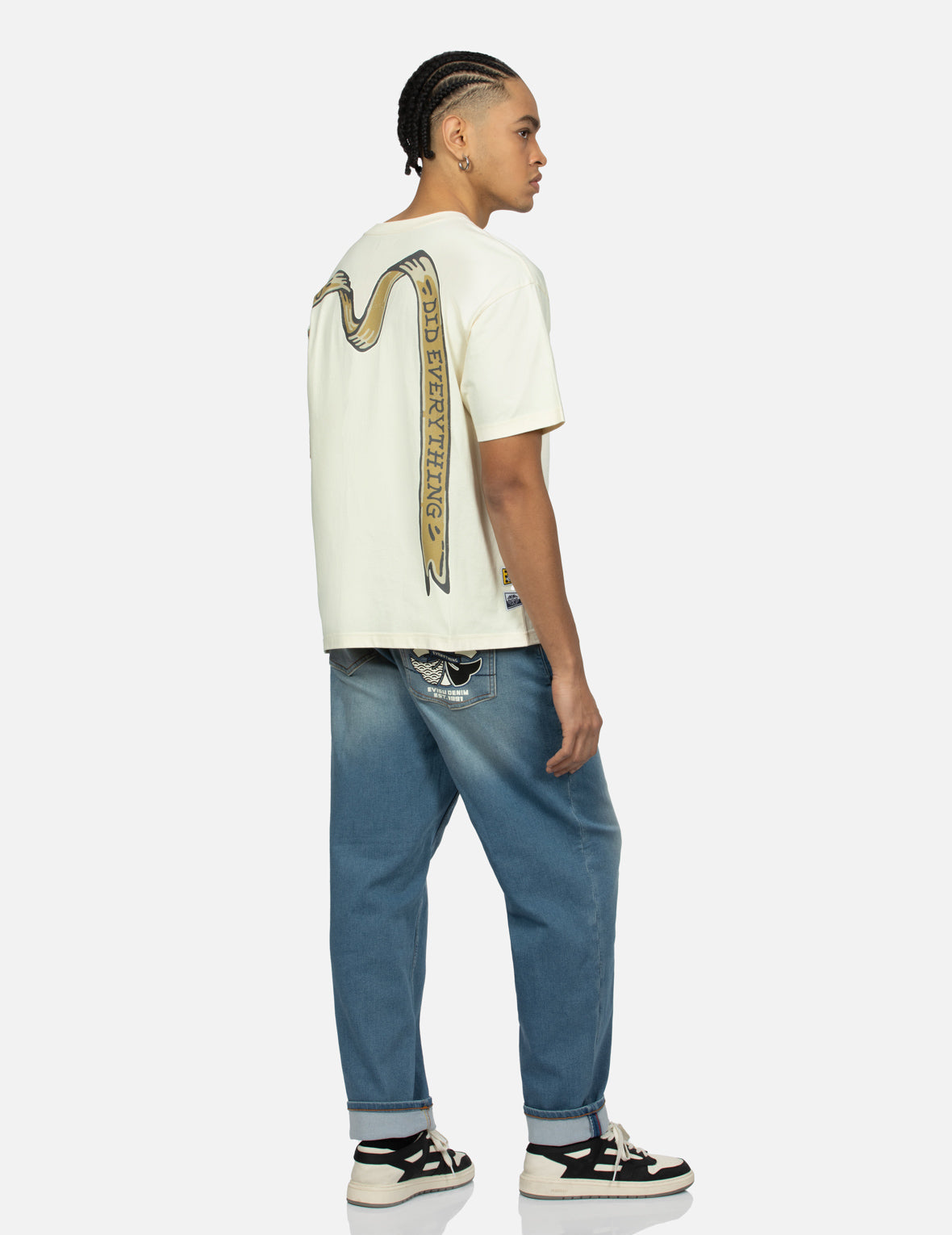 Logo and Ribbon Daicock Print Relax Fit T-shirt