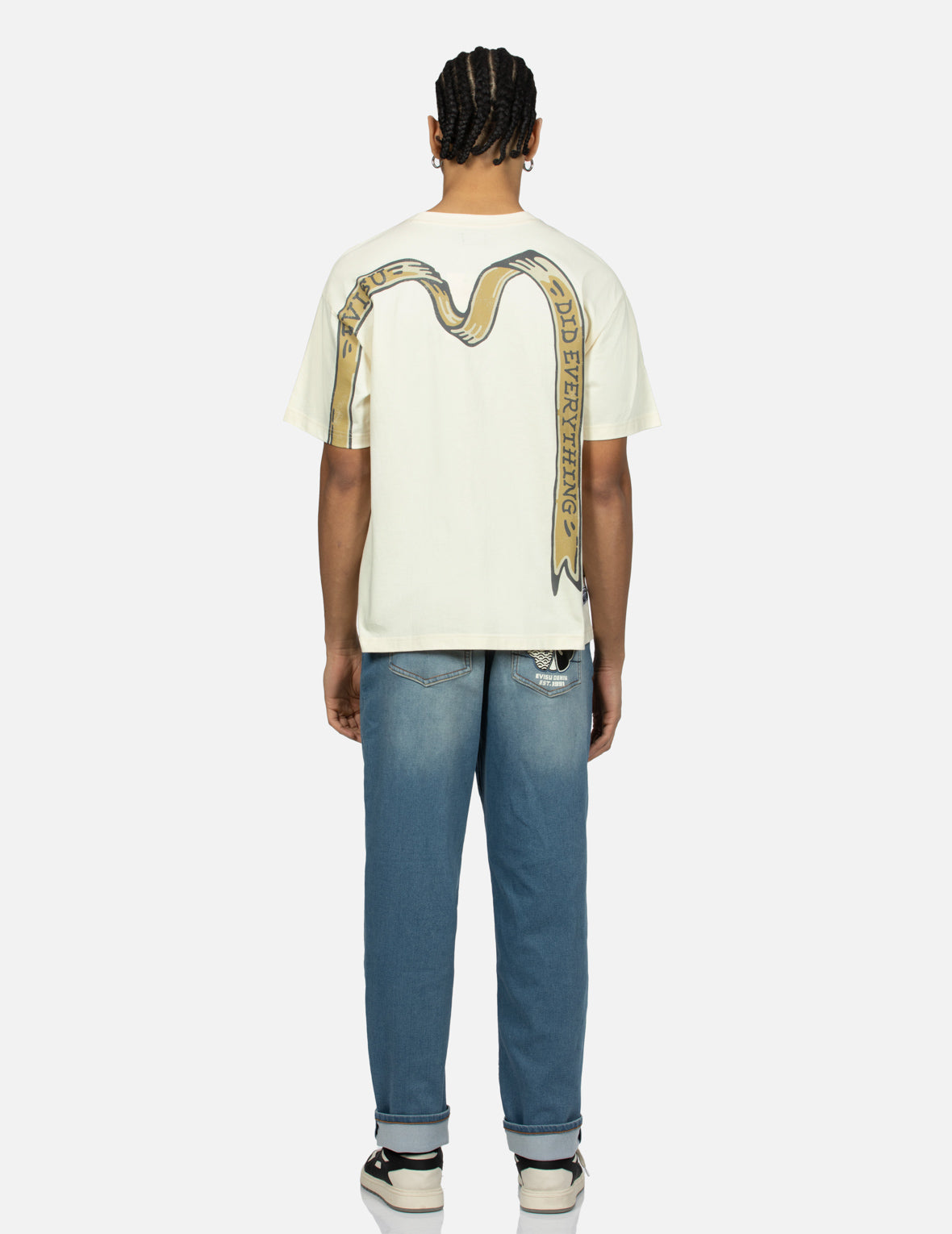 Logo and Ribbon Daicock Print Relax Fit T-shirt