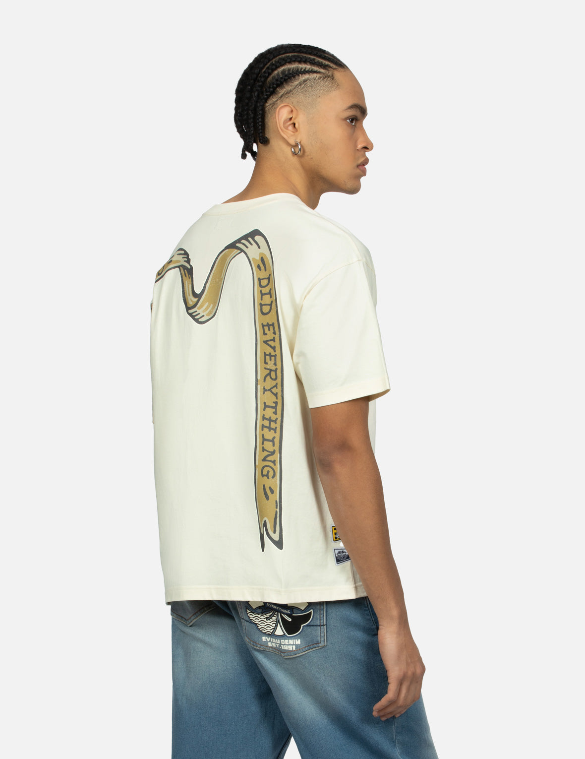 Logo and Ribbon Daicock Print Relax Fit T-shirt