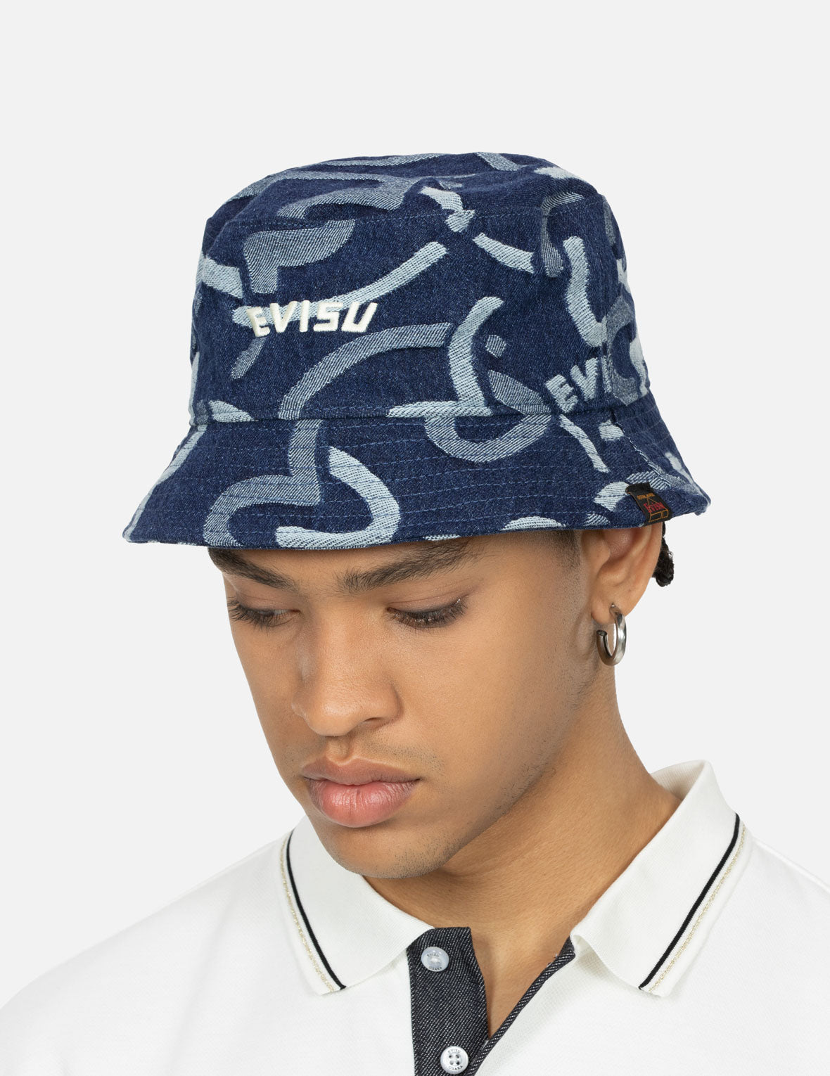 Allover Seagull Jacquard Denim Bucket Hat