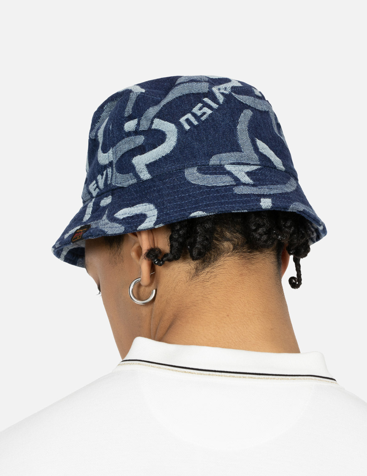 Allover Seagull Jacquard Denim Bucket Hat