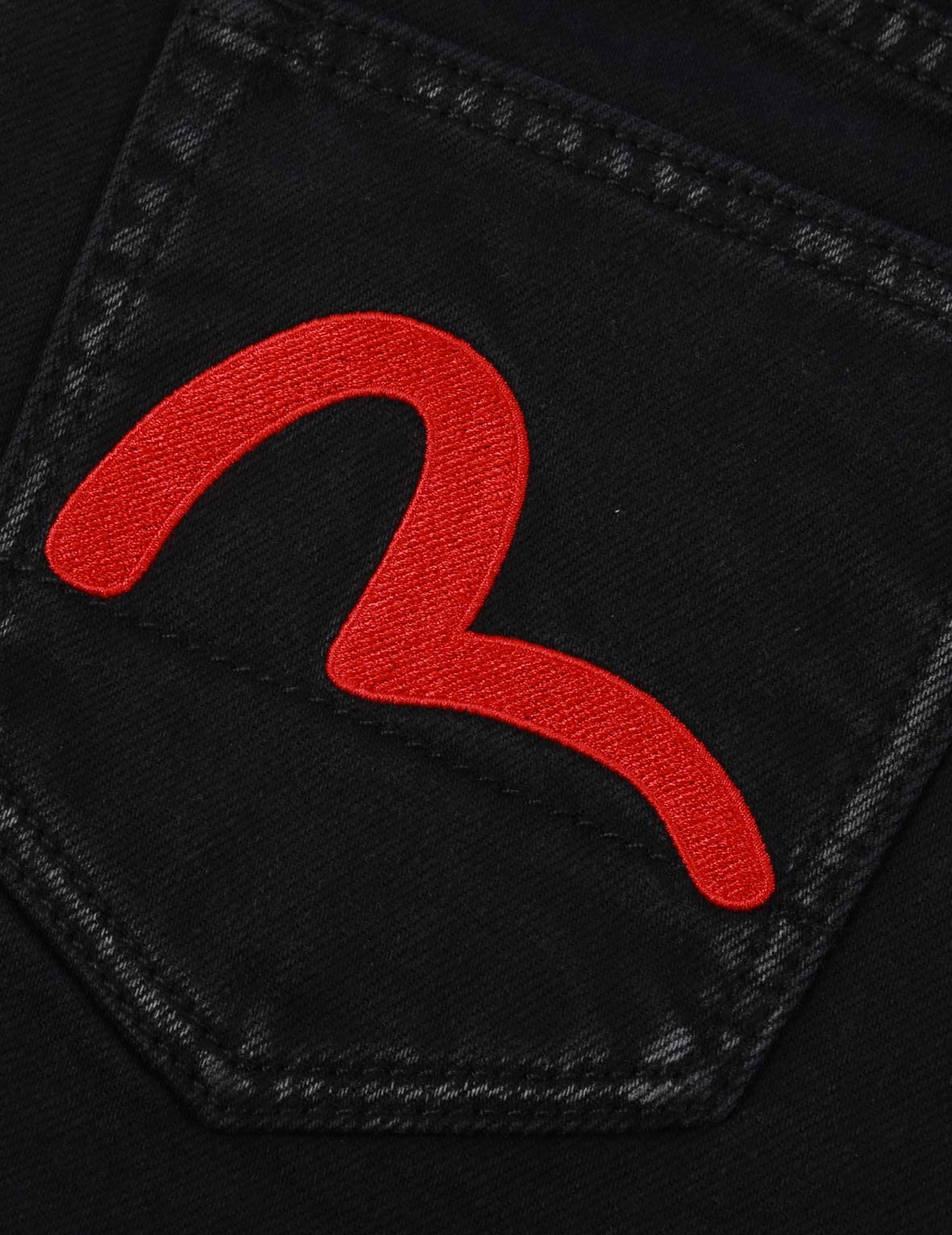 Seagull and 3D Logo Embroidery Denim Shorts