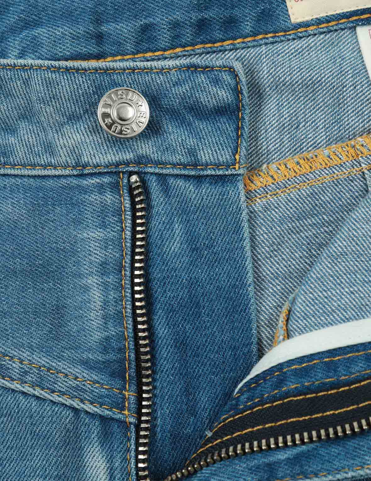 Graffiti Daruma Daicock Print Denim Taper Jeans